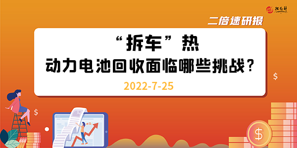 《二倍速研报》“拆车”热，动力电池回收面临哪些挑战？