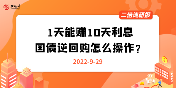 《二倍速研报》1天能赚10天利息，国债逆回购怎么操作？