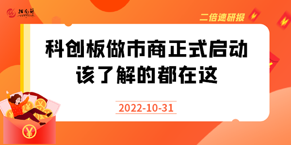 《二倍速研报》科创板做市商正式启动，该了解的都在这