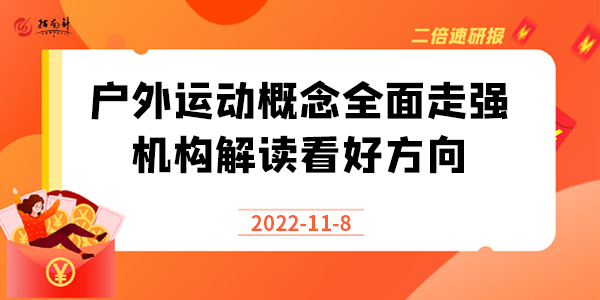 《二倍速研报》户外运动概念全面走强，机构解读看好方向