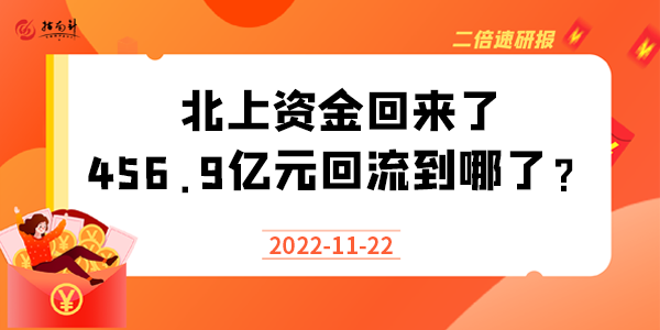 《二倍速研报》北上资金回来了，456.9亿元回流到哪了？