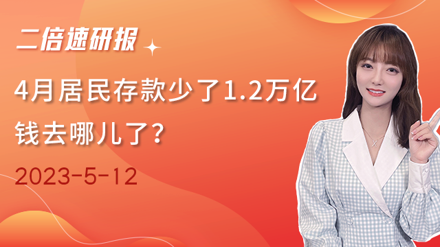 《二倍速研报》4月居民存款少了1.2万亿，钱去哪儿了？